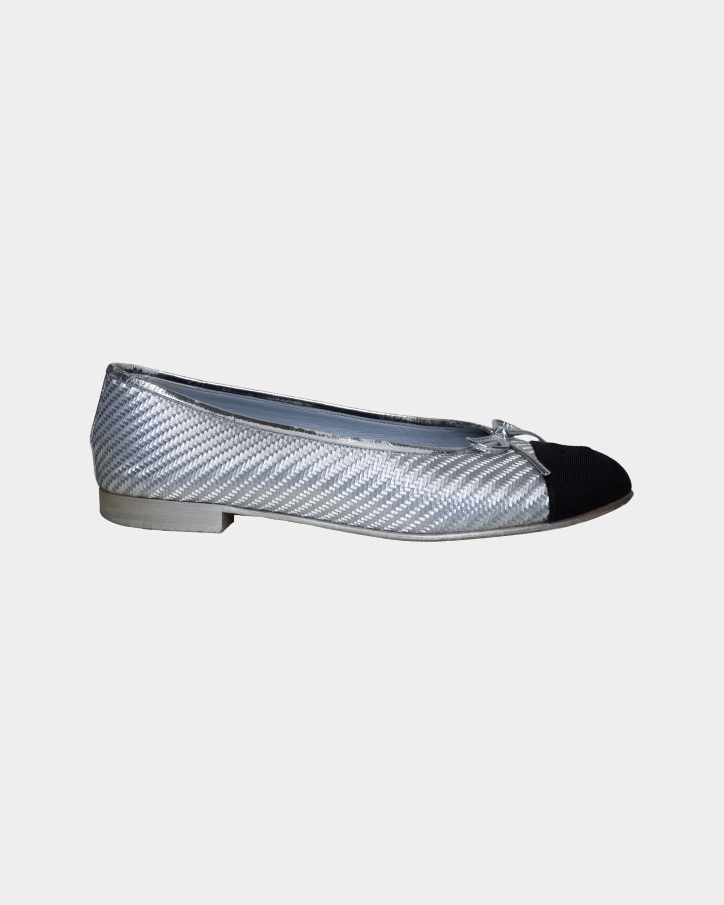 CHANEL METALLIC BALLERINA FLATS