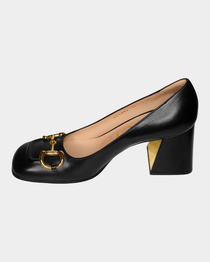 GUCCI MID-HEEL PUMP WITH HORSEBIT