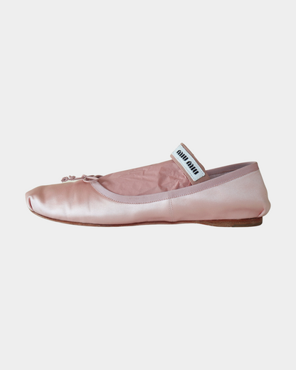 MIU MIU ORCHARD PINK BALLERINAS